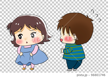 照れる幼児2人 98801746