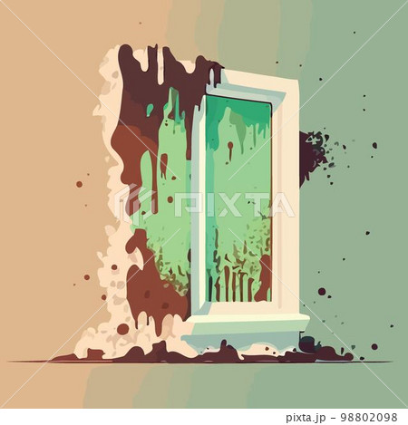 musty wall of contaminated room mold fungus 98802098