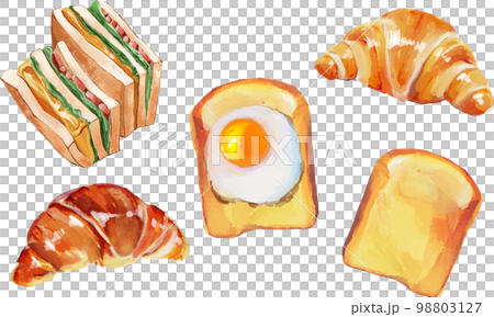 Set of delicious cooking bread watercolor style Set of delicious cooking bread watercolor style 98803127