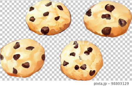 チョコチップクッキーのセット 水彩風 98803129