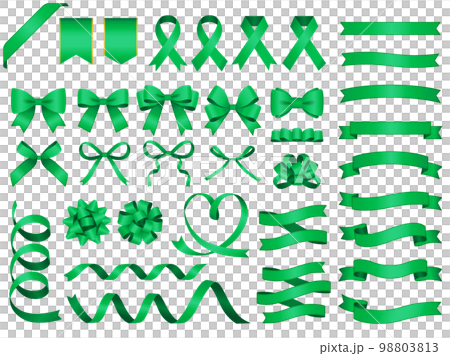 リボンのあしらいセット_グリーン 98803813