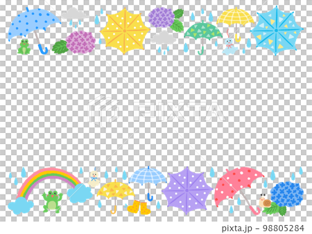 Rainy day Rainy season illustration frame - Stock Illustration ...