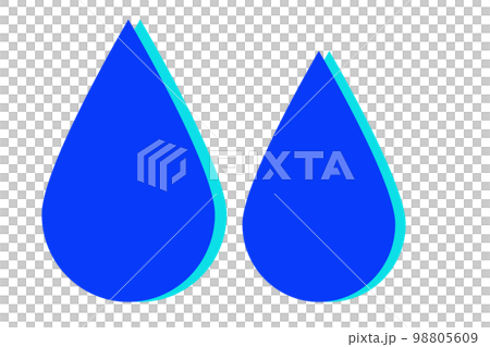 涙・汗　感情アイコン　水色 98805609