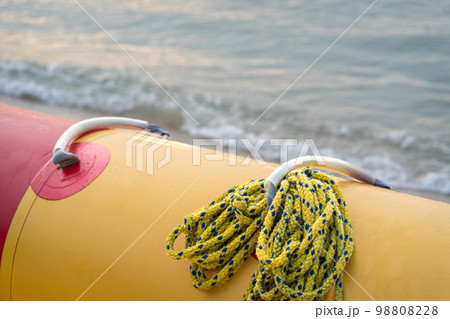 Yellow banana boat, close up. Yellow banana boat, close up. 98808228
