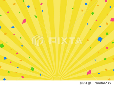 紙吹雪と集中線の背景素材　黄色背景 98808235