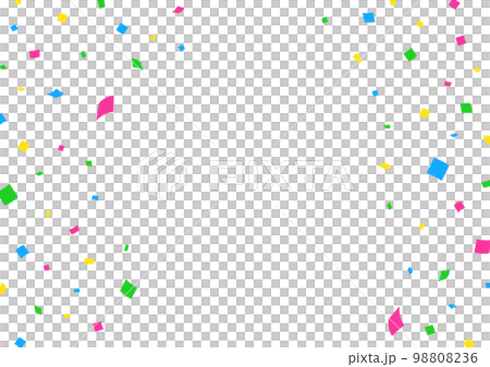 背景材料與飛舞的五彩紙屑白色背景透明 98808236