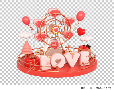 3d rendering valentines day cartoon elements 3d rendering valentines day cartoon elements 98808376