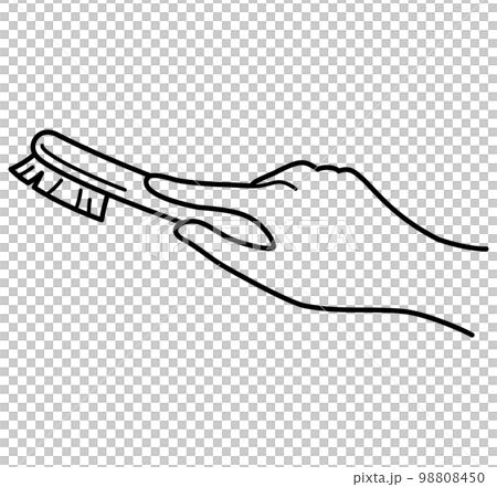 Hand brush small cleaning black and white background transparent 98808450