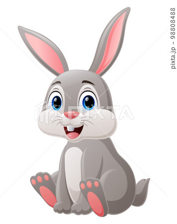 Cute little rabbit cartoon sitting 98808488