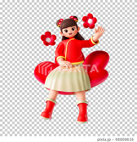 3d 渲染卡通女孩 3d 渲染卡通女孩 98808616