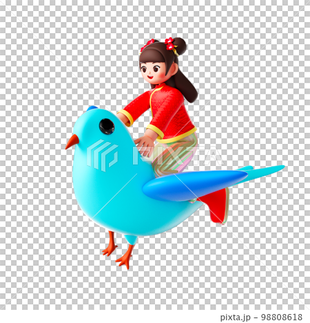 3d 渲染卡通女孩 98808618