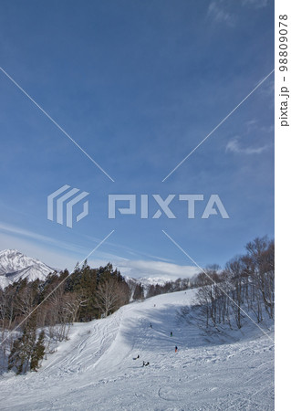 雪山 スキー場からの風景 雪山 スキー場からの風景 98809078