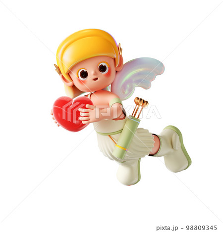 キューピッドの漫画のイメージの 3 d レンダリング キューピッドの漫画のイメージの 3 d レンダリング 98809345