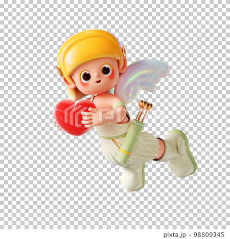 丘比特卡通形象的 3d 呈現器 98809345