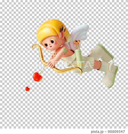 丘比特卡通形象的 3d 呈現器 98809347