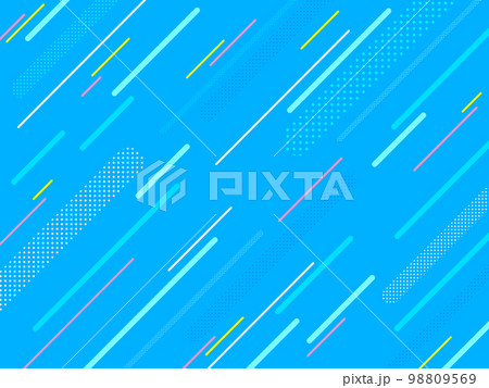 背景画像 ポップ 斜線 ドットかわいい カラフル ポップ 青色 98809569