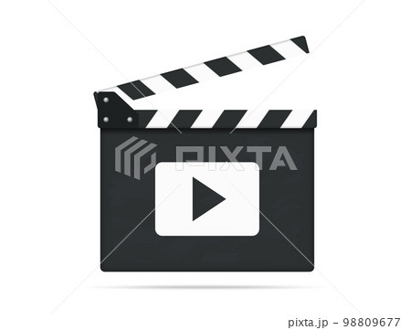 Clapper Board with Play Button 98809677