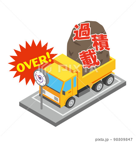 過積載するダンプカー 98809847