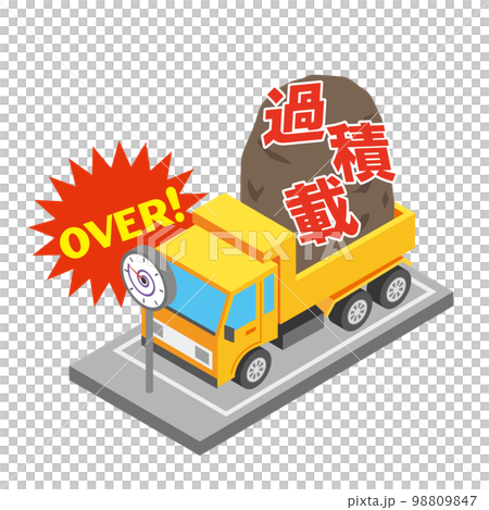 過積載するダンプカー 98809847