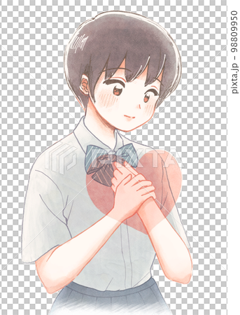 Illustration for welfare education, adolescent students thinking about mind and body 98809950