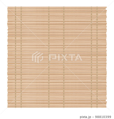 Bamboo mat background for making sushi. Top view. Realistic texture makisu or curtain. Vector illustration. 98810399