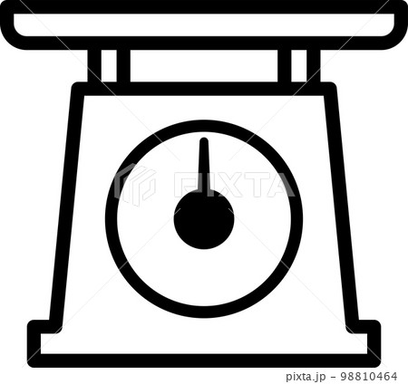 はかりのシンプルなモノクロイラスト 98810464