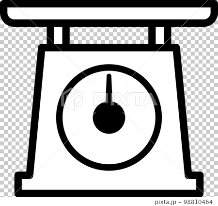 A simple monochrome illustration of a scale 98810464