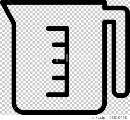 計量カップのシンプルなモノクロイラスト 98810468