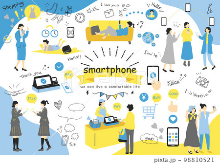 スマートフォンを楽しむ人達 スマートフォンを楽しむ人達 98810521