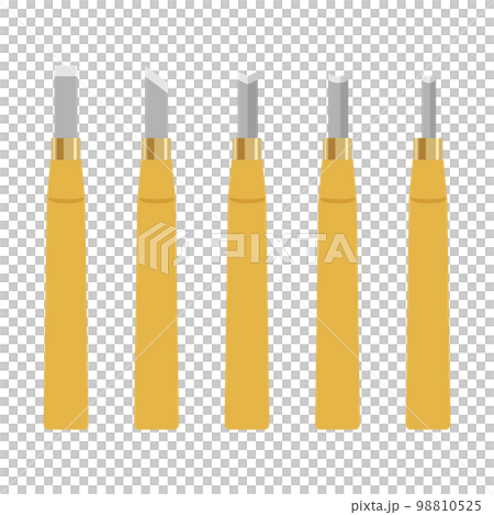 彫刻刀のイラストセット、ベクターイラスト 彫刻刀のイラストセット、ベクターイラスト 98810525