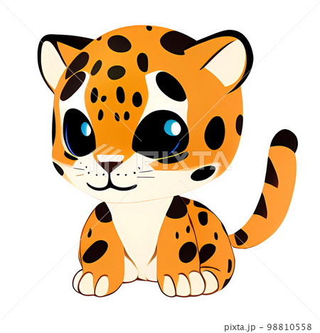 Leopard Cartoon character. Cute little animal illustration on white background. Leopard Cartoon character. Cute little animal illustration on white background. 98810558