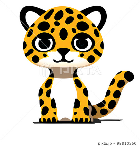 Leopard Cartoon character. Cute little animal illustration on white background. 98810560