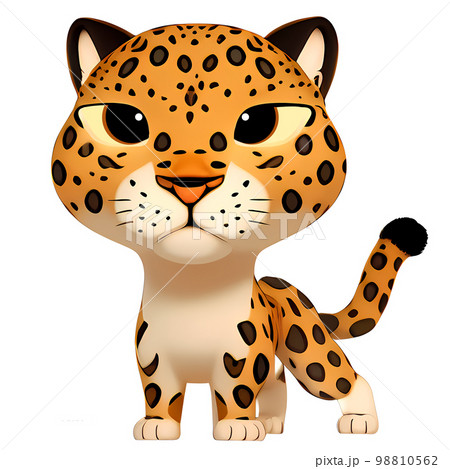 Leopard Cartoon character. Cute little animal illustration on white background. Leopard Cartoon character. Cute little animal illustration on white background. 98810562