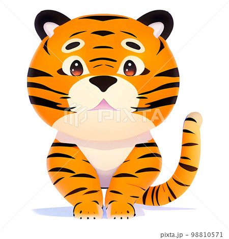 Tiger Cartoon character. Cute little animal...のイラスト素材 [98810571] - PIXTA