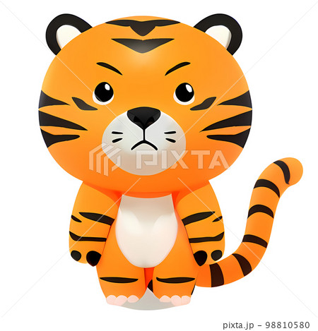 Tiger Cartoon character. Cute little animal... - Stock Illustration  [98810580] - PIXTA