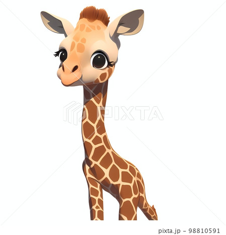 Giraffe Cartoon character. Cute little animal illustration on white background. Giraffe Cartoon character. Cute little animal illustration on white background. 98810591