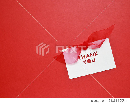 ありがとうのメッセージカード 赤 ありがとうのメッセージカード 赤 98811224