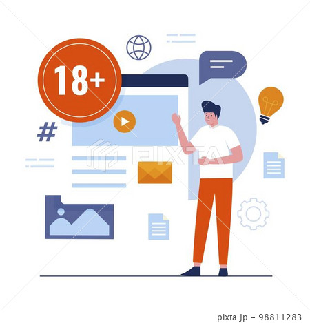 Adult content restriction illustration concept 98811283