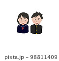 不安顔の男女の学生 98811409