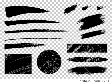 A set of blurred lines and squares written with a brush 98811781