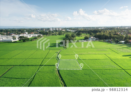Land plot in aerial view.  98812314