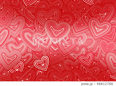 Valentine's Day greeting card template or background with hearts and line ornament. Retro fashion hippie psyhedelic design. Valentine's Day greeting card template or background with hearts and line ornament. Retro fashion hippie psyhedelic design. 98812766