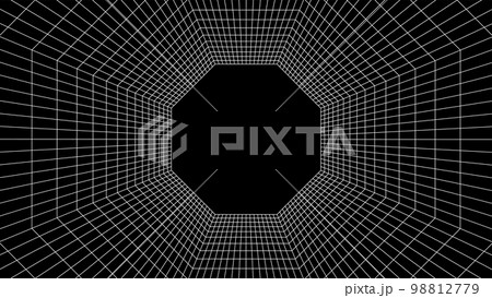 Abstract 80s styled computer background. Sci-fi architecture interior with retro lines. Synthwave or retrowave grid room. Abstract 80s styled computer background. Sci-fi architecture interior with retro lines. Synthwave or retrowave grid room. 98812779