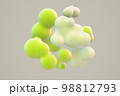 3D floating green cells on gray background. 98812793