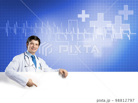 Doctor with banner Doctor with banner 98812797
