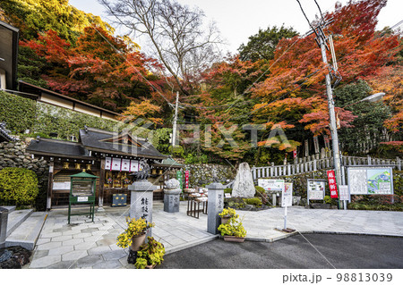 秋の寂光院境内の風景 98813039