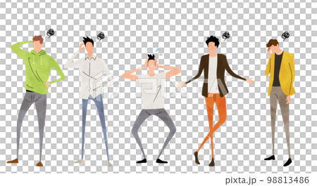 Vector illustration material: worried, troubled women, person set 98813486