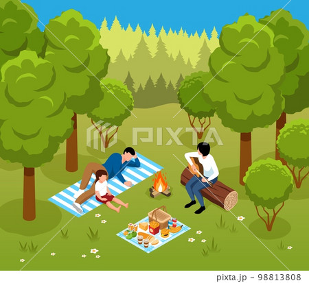 Isometric Barbecue Concept 98813808