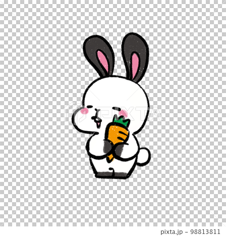 にんじんを抱えるうさぎ イラスト 98813811