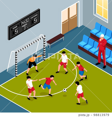 Isometric School Gym Illustration 98813979